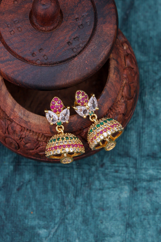 Jadau Model Lotus Designs Jhumka