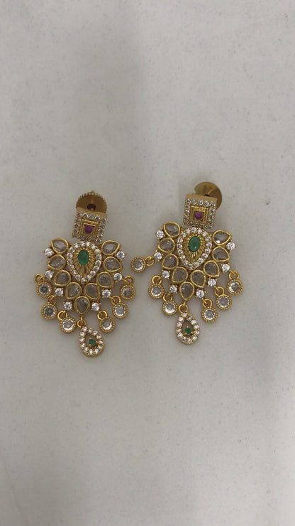 American Diamond Matt Finish Earrings