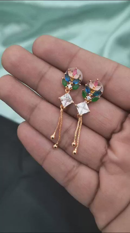 American Daimond multi colour stud with hanging